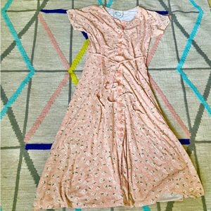 vintage 90s button up midi dress